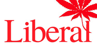 Grafik Logo der Liberalen Partei in Kanada mit Hanfblatt