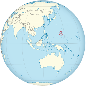 Guam auf der Globusprojektion der Erde