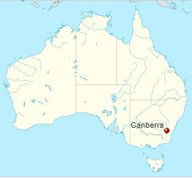 Grafik Lage von Canberra in Australien