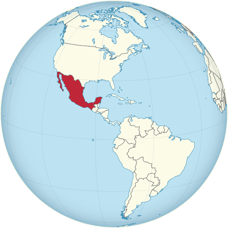 Grafik von Mexiko auf der Erde
